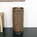 Croc Pattern Vase // Brown