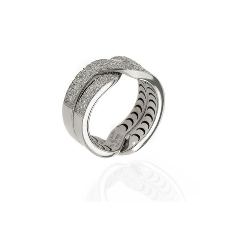 Damiani 18k White Gold Diamond Ring // Ring Size: 7.75 // Store Display