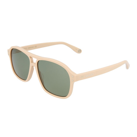 Men's Square Sunglasses // Ivory + Green