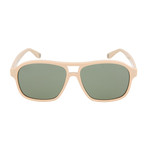 Men's Square Sunglasses // Ivory + Green