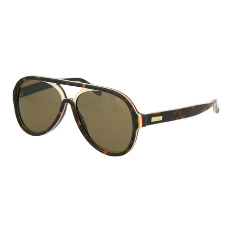 Men's Aviator Sunglasses // Shiny Dark Havana