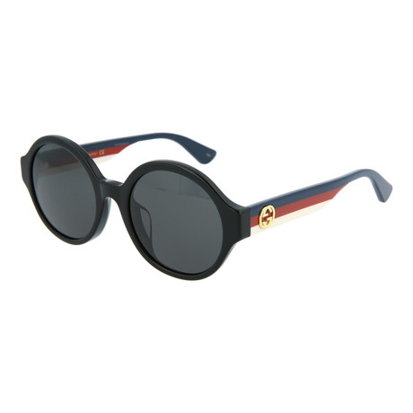 Women's Round Sunglasses // Black + Gray