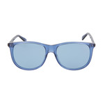 Unisex Round Sunglasses // Shiny Transparent Blue