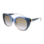 Women's Cat Eye Sunglasses // Blue + Beige
