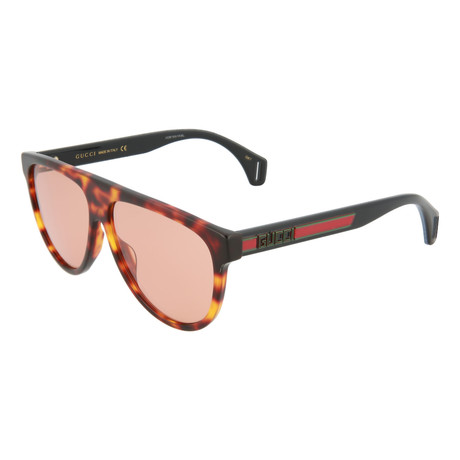 Men's Aviator Sunglasses // Havana + Black + Orange