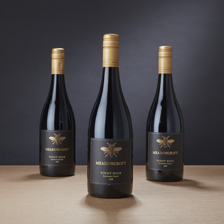 Meadowcroft Sonoma Coast Pinot Noir // Set of 3 // 750 ml Each