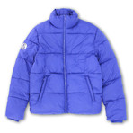 Mock Collar Matte Finish Quilted Zip-Front Jacket // Blue Ensign (S)
