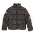 Mock Collar Matte Finish Quilted Zip-Front Jacket // Black (L)