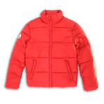 Mock Collar Matte Finish Quilted Zip + Front Jacket // Laylow Red (2XL)