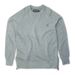 Side Zip French Terry Popover Crewneck // Gray Mel (2XL)