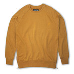 Side Zip French Terry Popover Crewneck // Mustard (M)