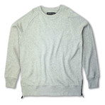 Side Zip French Terry Popover Crewneck // Oatmeal (XL)