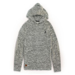 Ribbed Knit Hoodie Sweater // Gray (L)