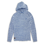 Ribbed Knit Hoodie Sweater // Periwinkle (M)