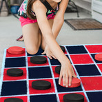 Vintage Giant Checkers  + Tic Tac Toe