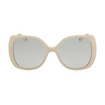 Women's Square Sunglasses // Ivory + Green