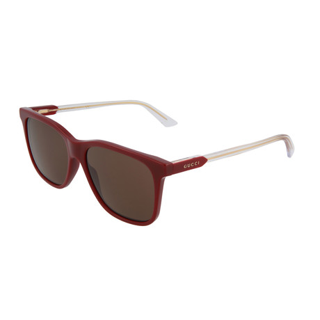 Unisex Square Sunglasses // Burgundy + Crystal + Brown