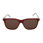 Unisex Square Sunglasses // Burgundy + Crystal + Brown