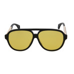 Men's Aviator Sunglasses V2 // Black + White + Yellow