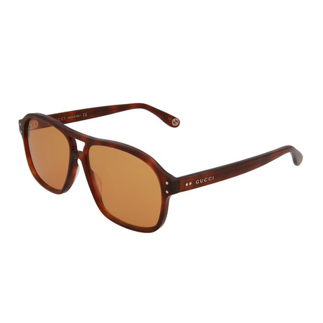 Men's Square Sunglasses // Havana + Orange