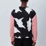 Cow Sweatshirt // Black + Pink (XL)