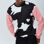 Cow Sweatshirt // Black + Pink (2XL)