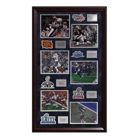 New England Patriots Collage // Framed // Signed
