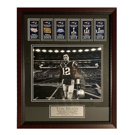 Tom Brady & Super Bowl Banners // Framed // Unsigned