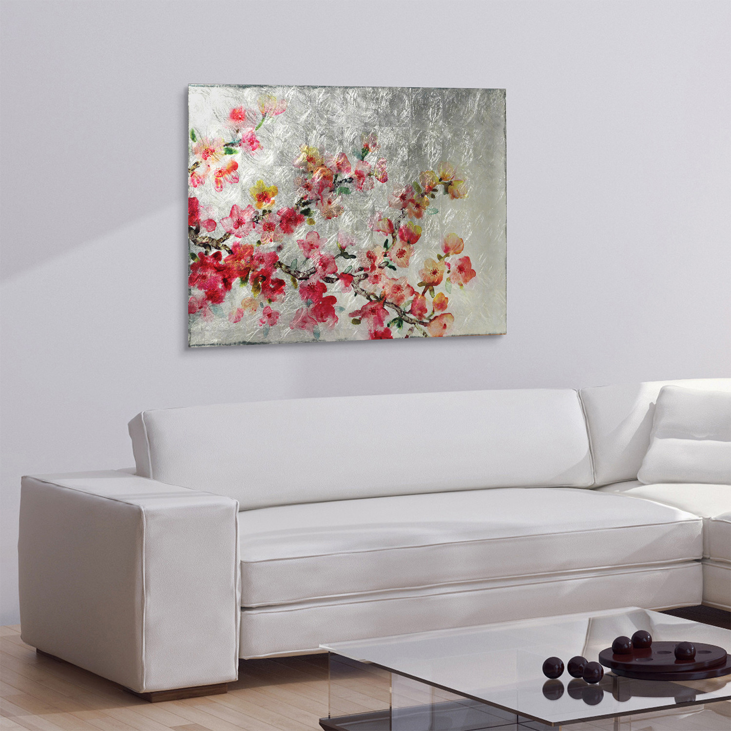 Cherry Blossom // Frameless Reverse Printed Tempered Art Glass with ...