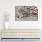 Cherry Blossom // Frameless Reverse Printed Tempered Art Glass with Silver Leaf (Cherry Blossom I)