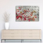 Cherry Blossom // Frameless Reverse Printed Tempered Art Glass with Silver Leaf (Cherry Blossom I)