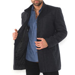 Crestone Overcoat // Patterned Dark Blue (Small)