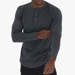 Long Sleeve Curve Henley // Charcoal (M)
