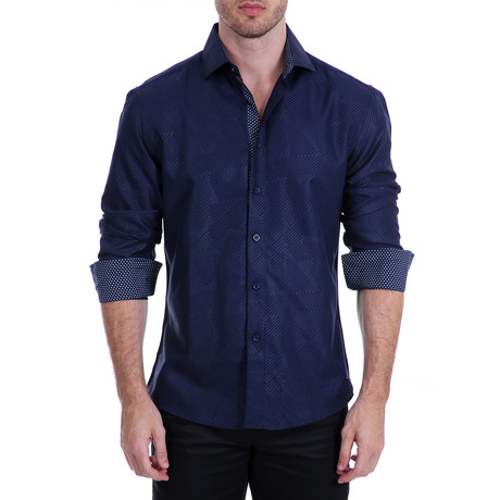 Austin Button Up Shirt // Navy (XS)