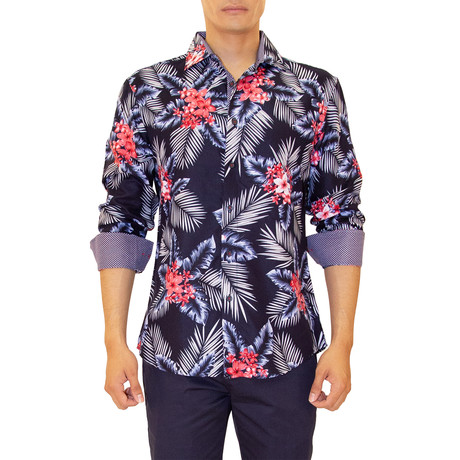Phoenix Long Sleeve Button Up Shirt // Navy (S)