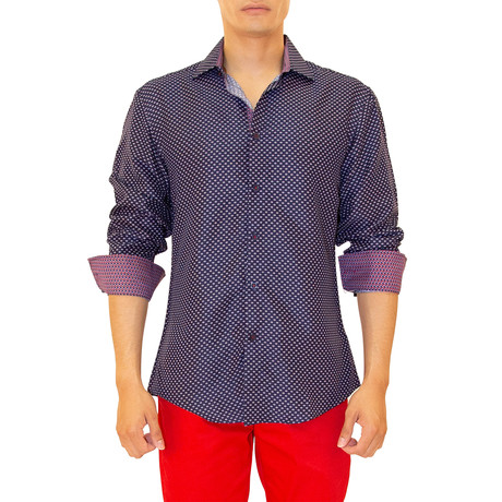 Juneau Button Up Shirt // Navy (XS)