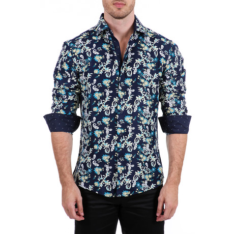 Pierre Button Up Shirt // Navy (XS)