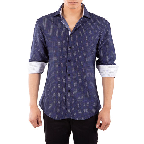 Frankfort Button Up Shirt // Navy (XS)