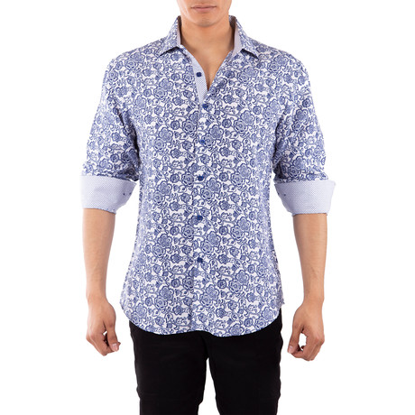 Annapolis Long Sleeve Button Up Shirt // Navy (S)
