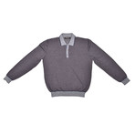 Polo Cashmere Sweater // Blue + Gray (Euro: 46)
