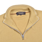 Half Zip Cashmere Blend Sweater // Yellow (Euro: 54)