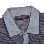 Polo Cashmere Sweater // Blue + Gray (Euro: 48)
