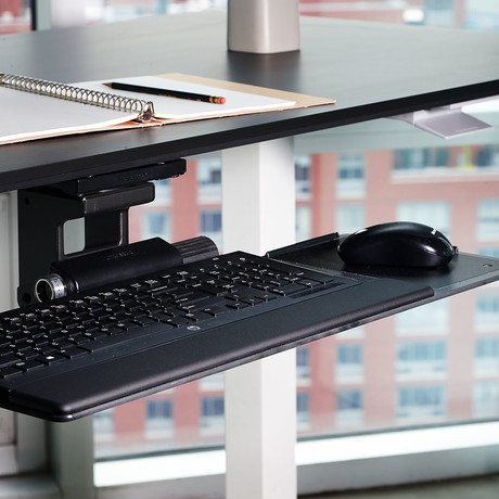 Keyboard Systems // Non-Height Adjustable Keyboard Mechanism + Slim Palm Support + Track (Black)