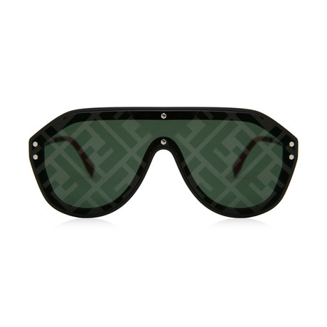Men's Monogram Sunglasses // Silver + Green