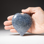 Genuine Polished Blue Quartz Heart // V2