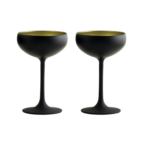 Olympia Champagne Bowl // Black + Gold // Set of 2