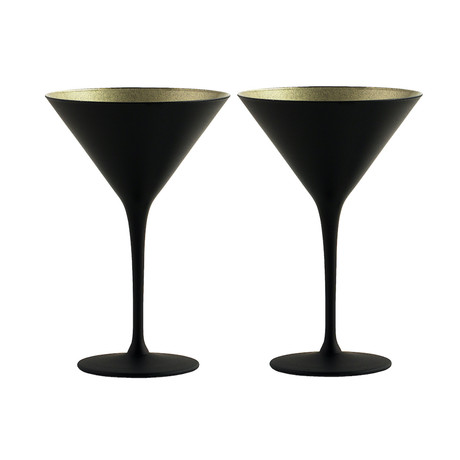 Olympia Cocktail Bowl // Black + Gold // Set of 2