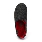 Yew House Slipper // Dark Gray + Red Stitching (Euro: 44)