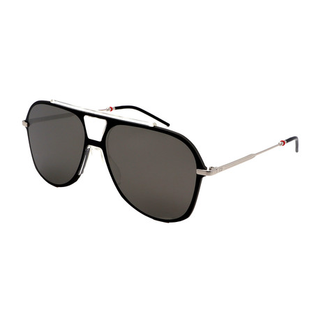 Men's DIOR-0224S-N71 Sunglasses // Black + Silver