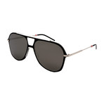 Men's DIOR-0224S-N71 Sunglasses // Black + Silver